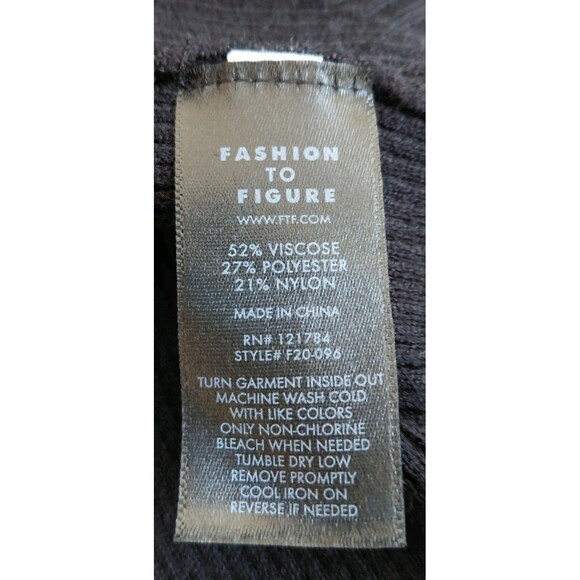 Fashion To Figure FTF Long Black Tight Knit Sweater Shrug Size 0 Oversized - Picture 8 of 9